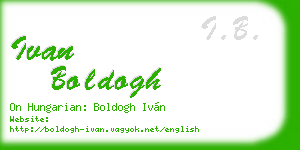ivan boldogh business card