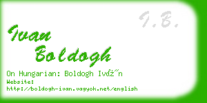 ivan boldogh business card